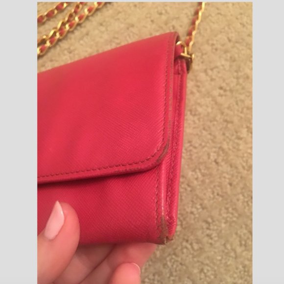 Pink Prada Saffiano Wallet on Chain - Picture 7 of 8